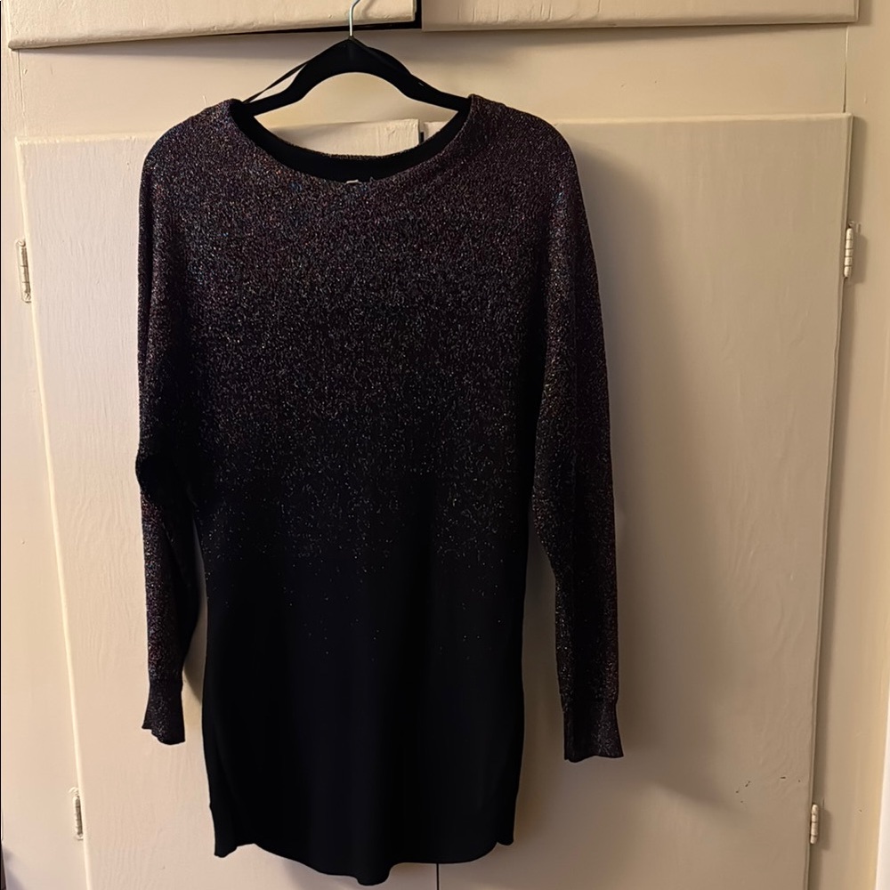 Elegant Black and Sparkling Multi-Color Women's Long Sweater